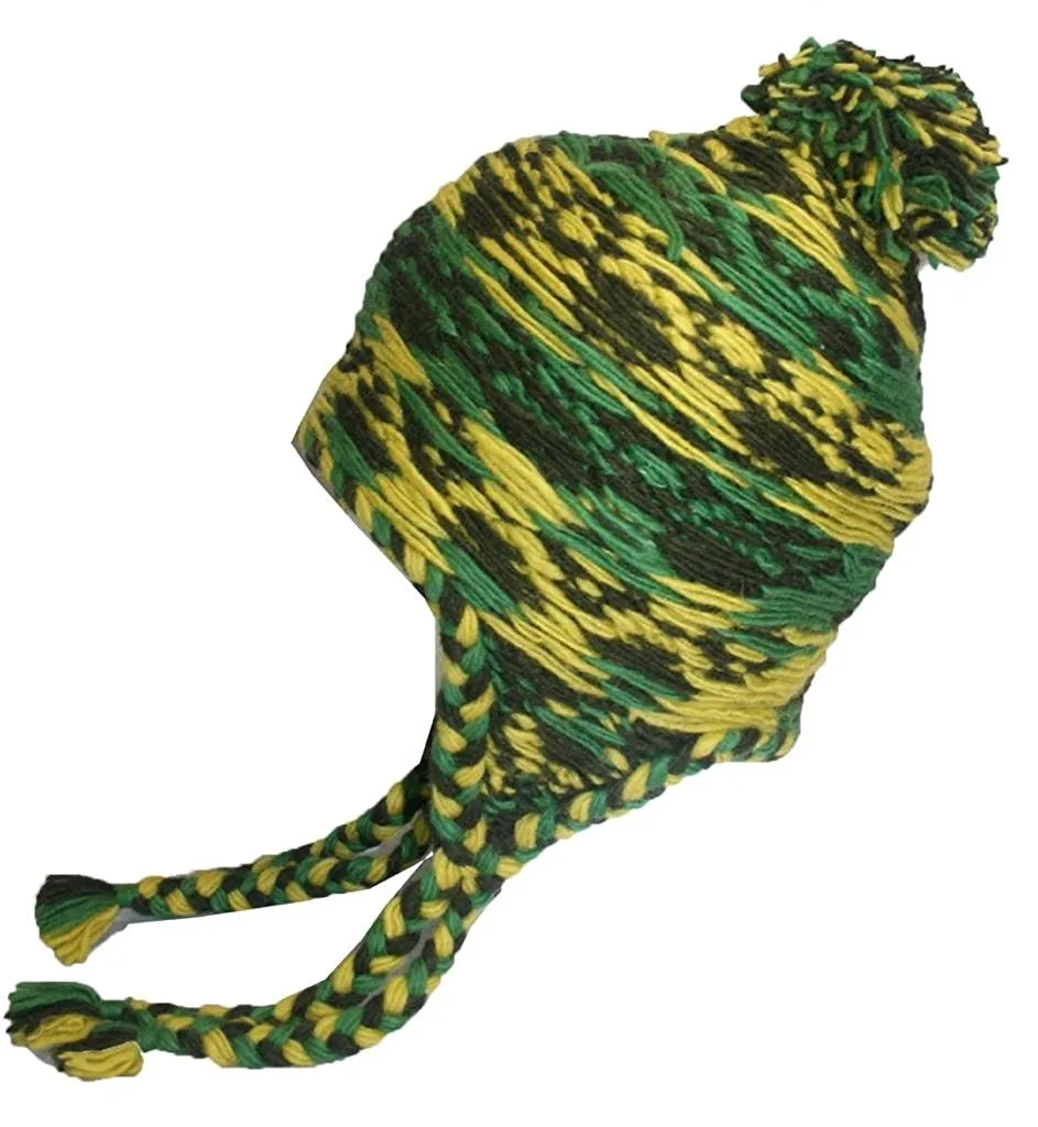 1408 Unisex Wool Knit Fleece Multicolored Thick Chunky Cable Warm Beanie Pom Hat