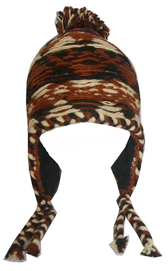 1408 Unisex Wool Knit Fleece Multicolored Thick Chunky Cable Warm Beanie Pom Hat