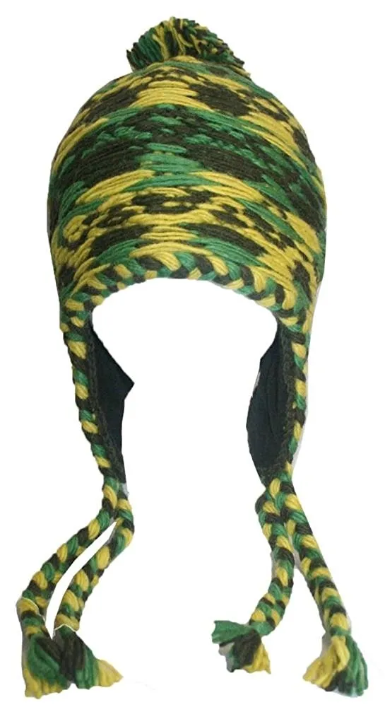 1408 Unisex Wool Knit Fleece Multicolored Thick Chunky Cable Warm Beanie Pom Hat