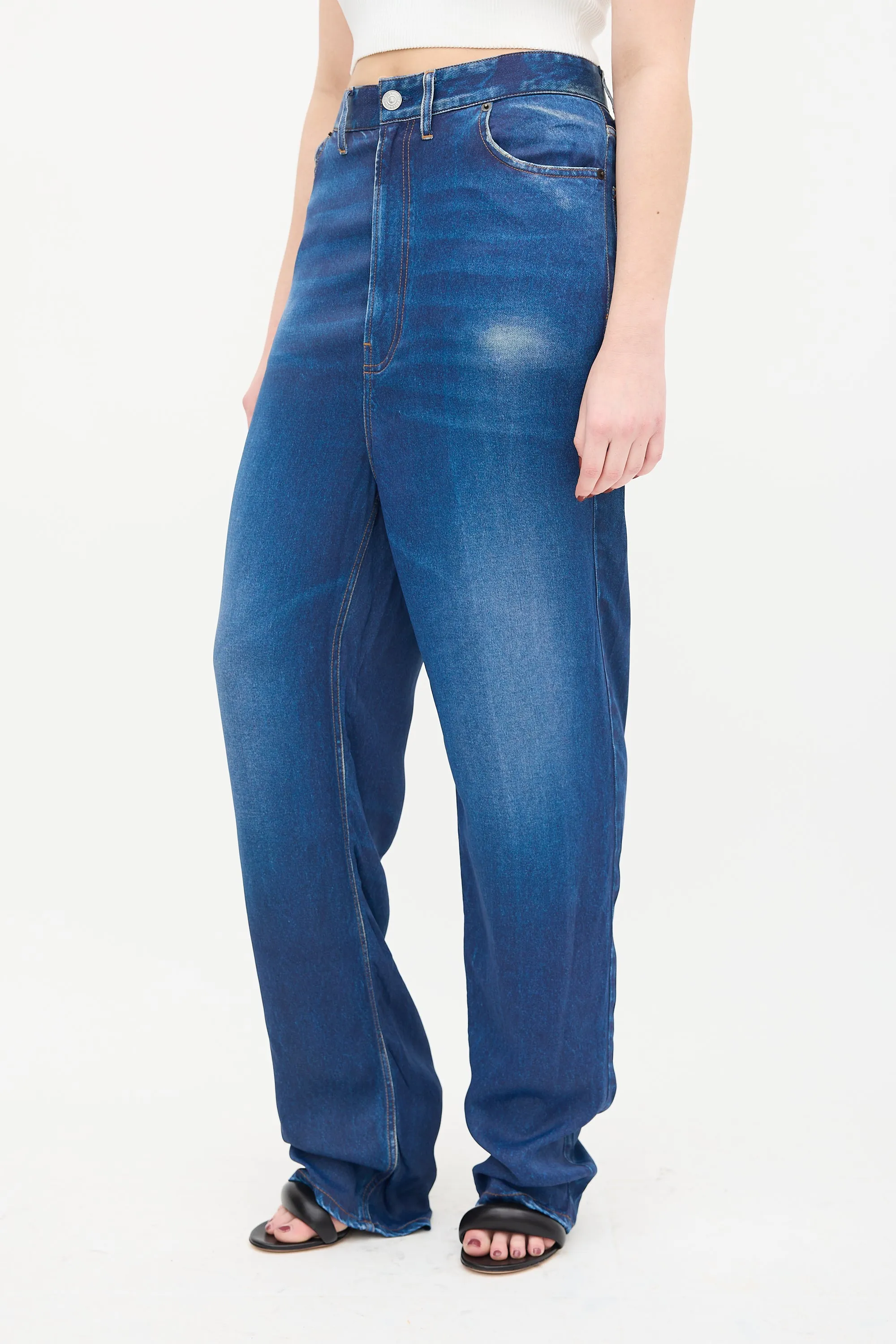 2019 Satin Trompe L'Oeil Trouser