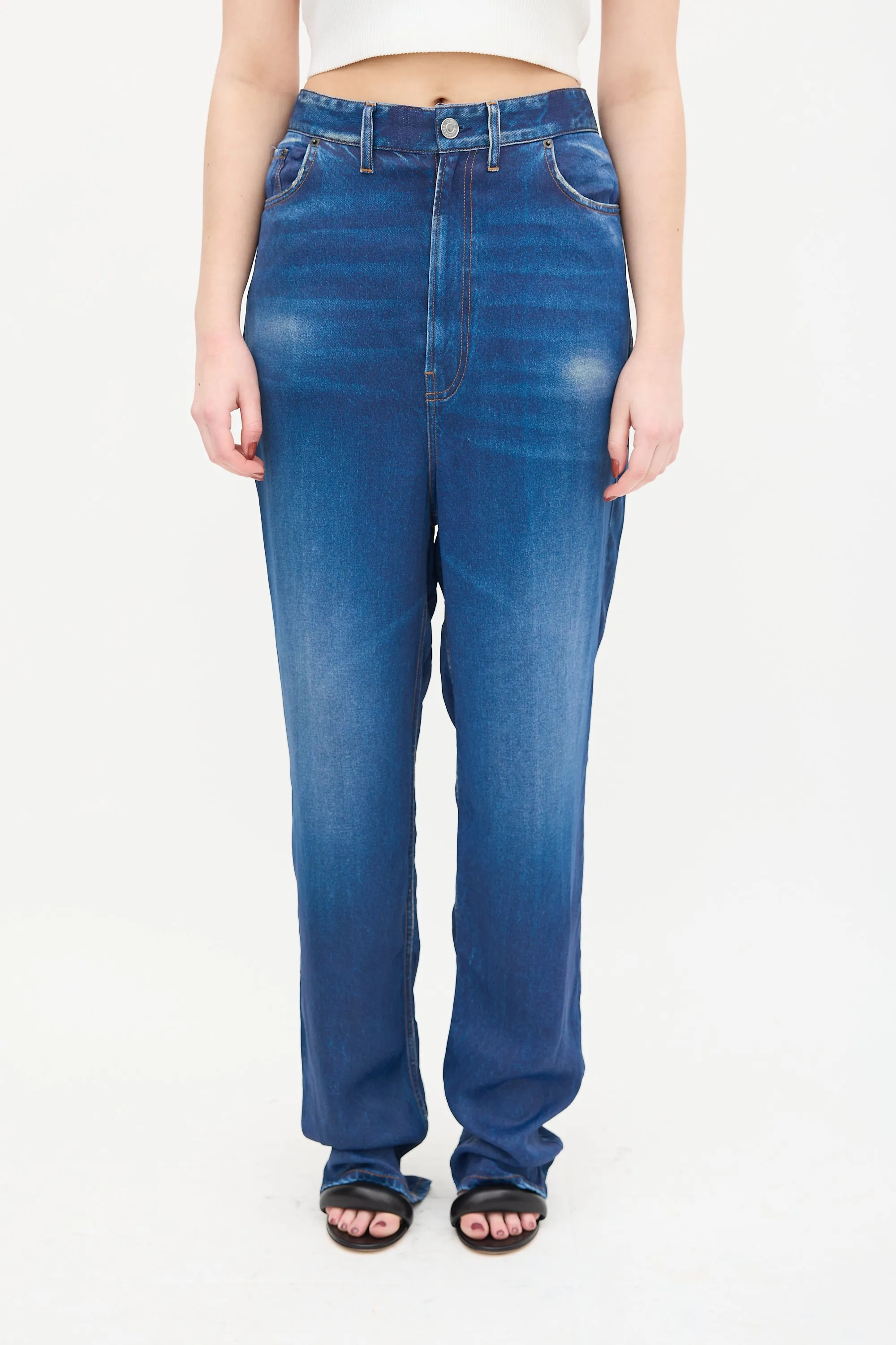 2019 Satin Trompe L'Oeil Trouser