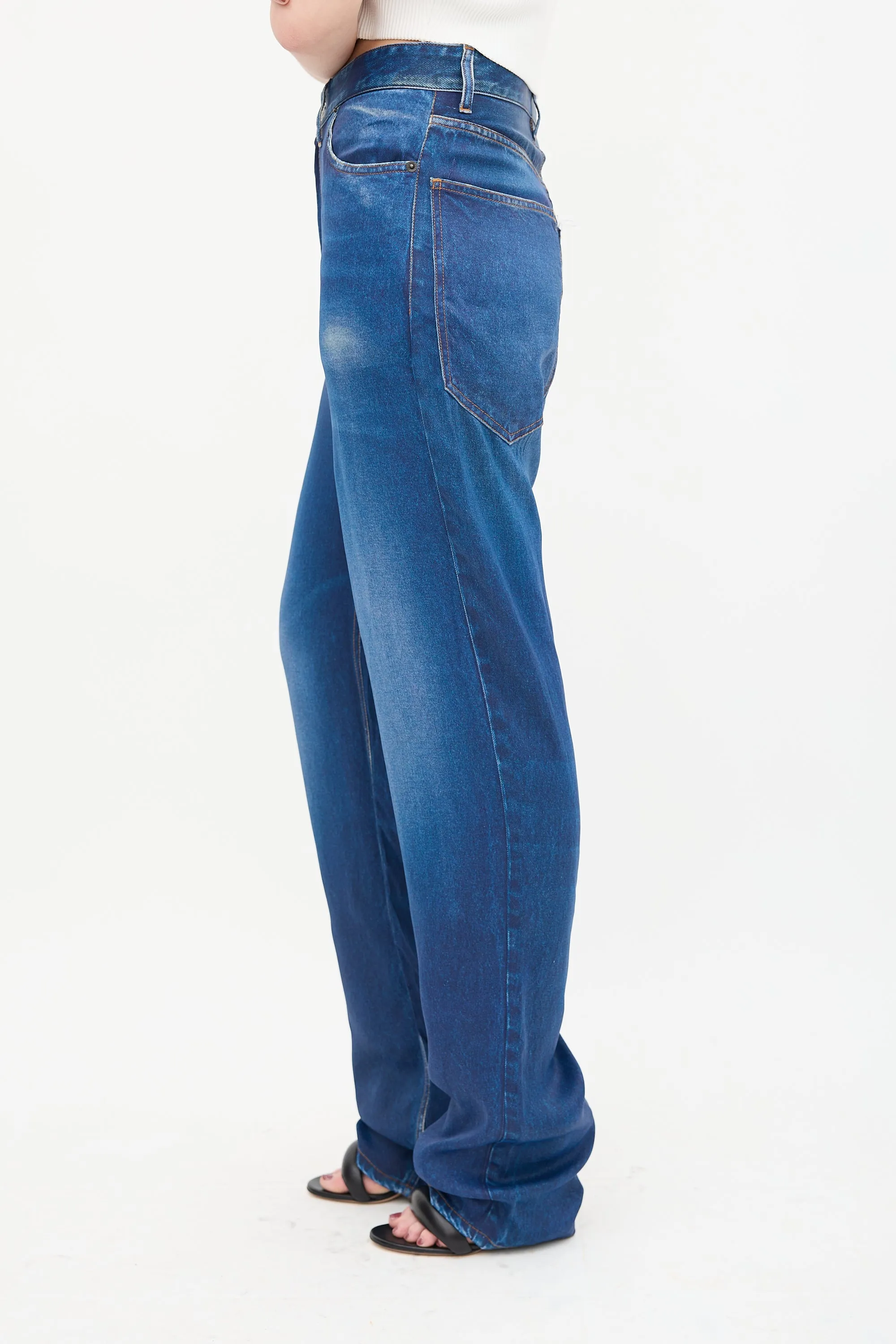 2019 Satin Trompe L'Oeil Trouser