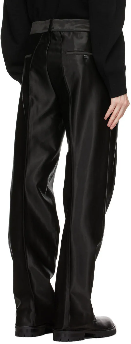 Ann Demeulemeester Black Sateen Trousers