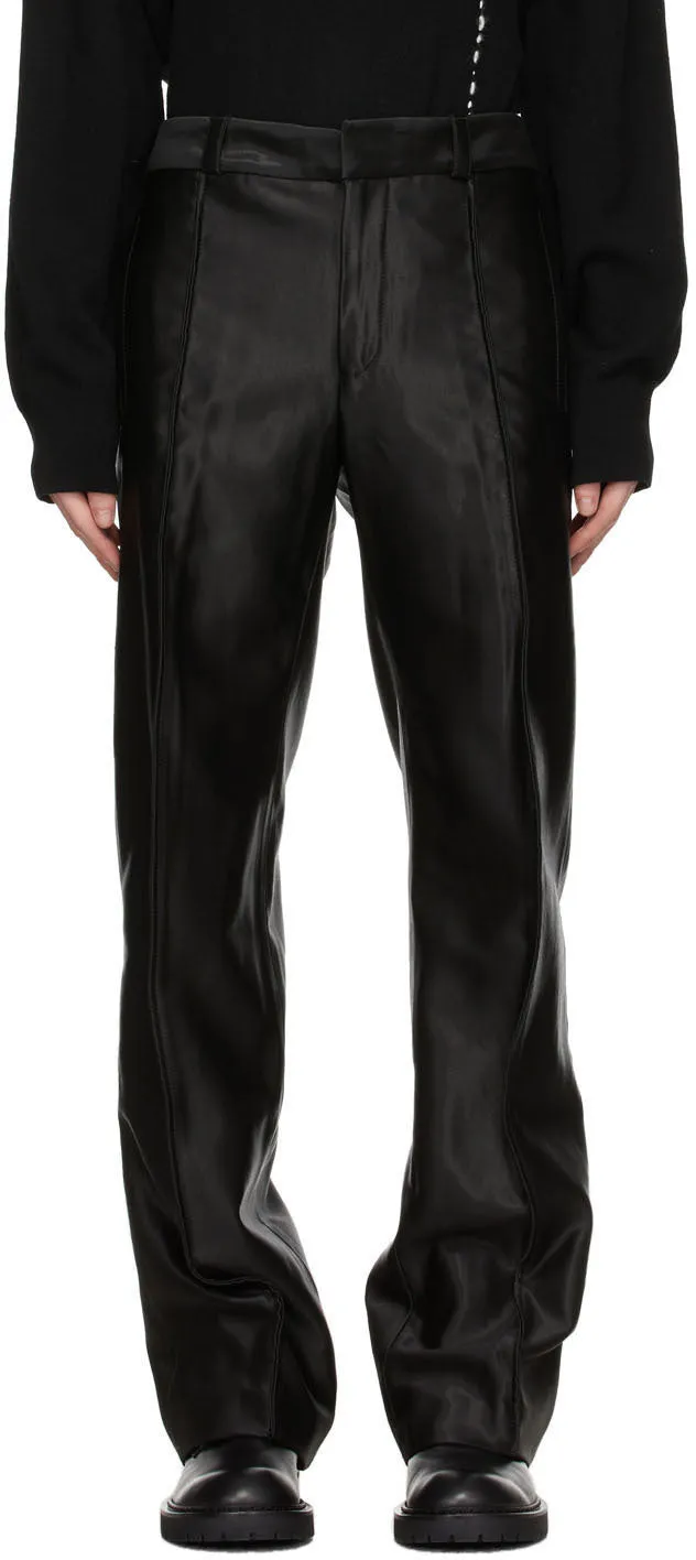 Ann Demeulemeester Black Sateen Trousers