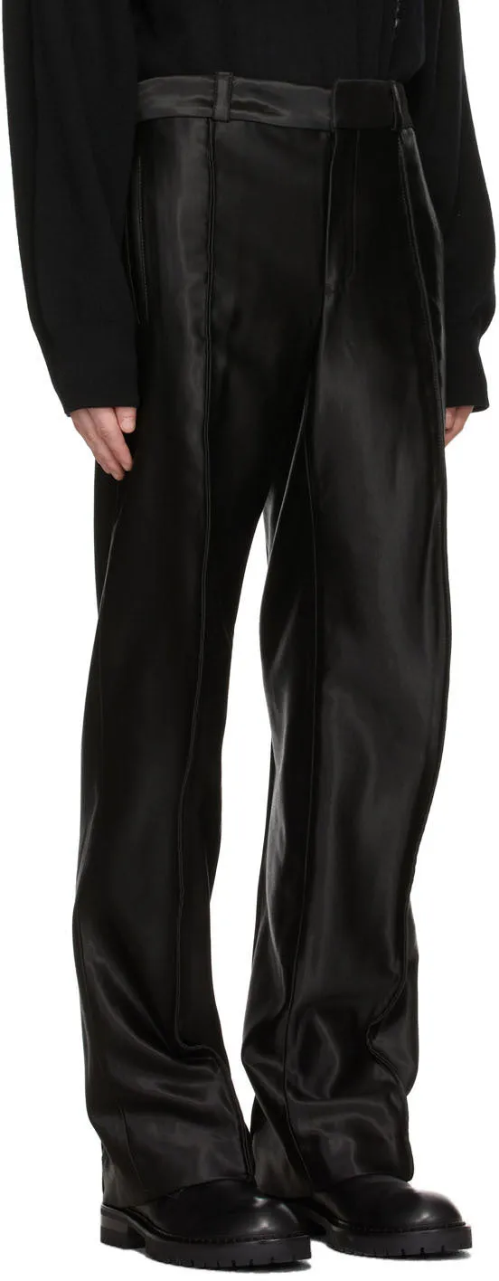 Ann Demeulemeester Black Sateen Trousers