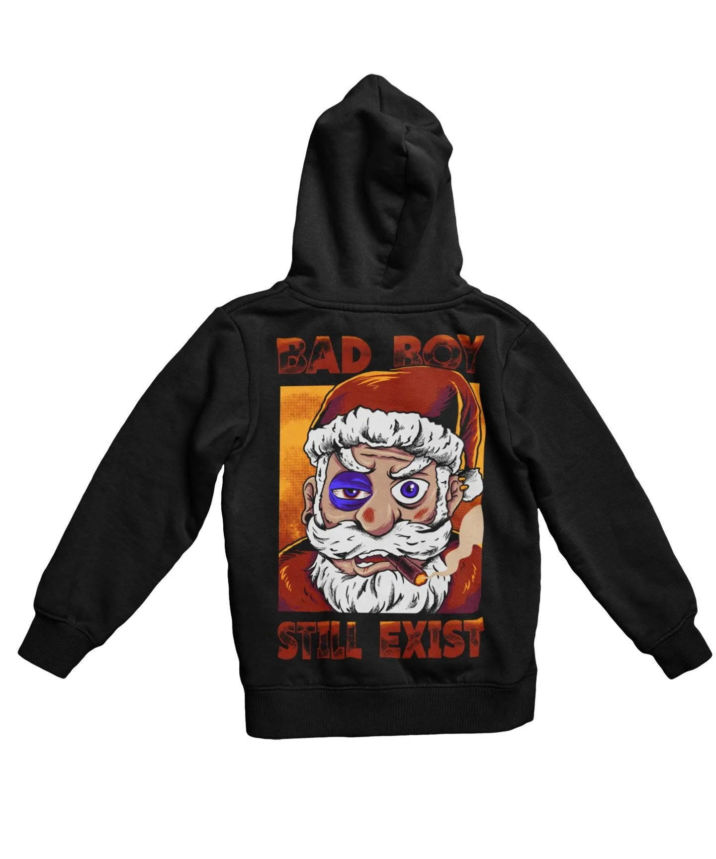 Bad Boy Santa Still Exists Back Printed Christmas Hoodie