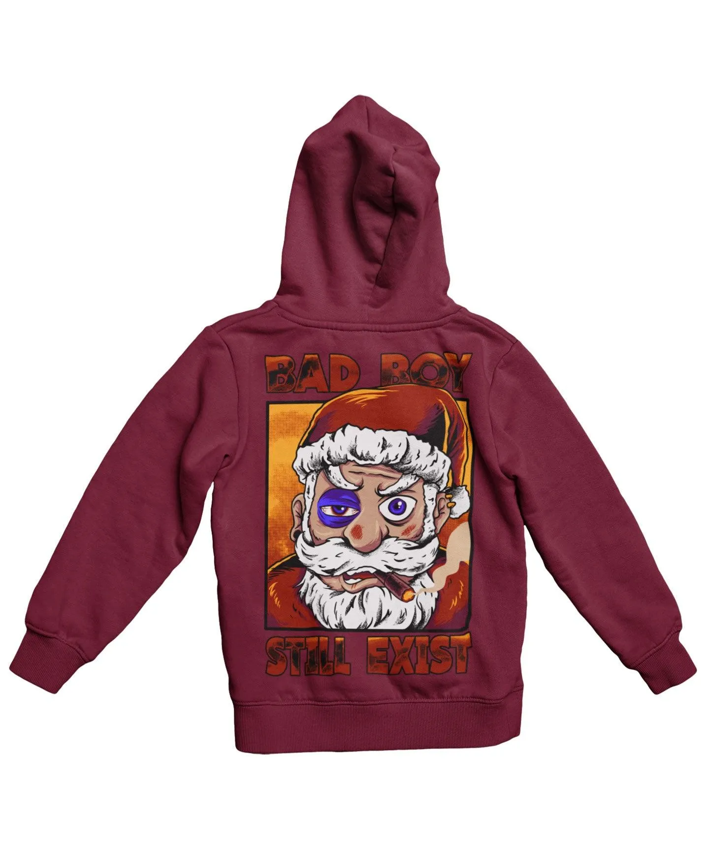 Bad Boy Santa Still Exists Back Printed Christmas Hoodie