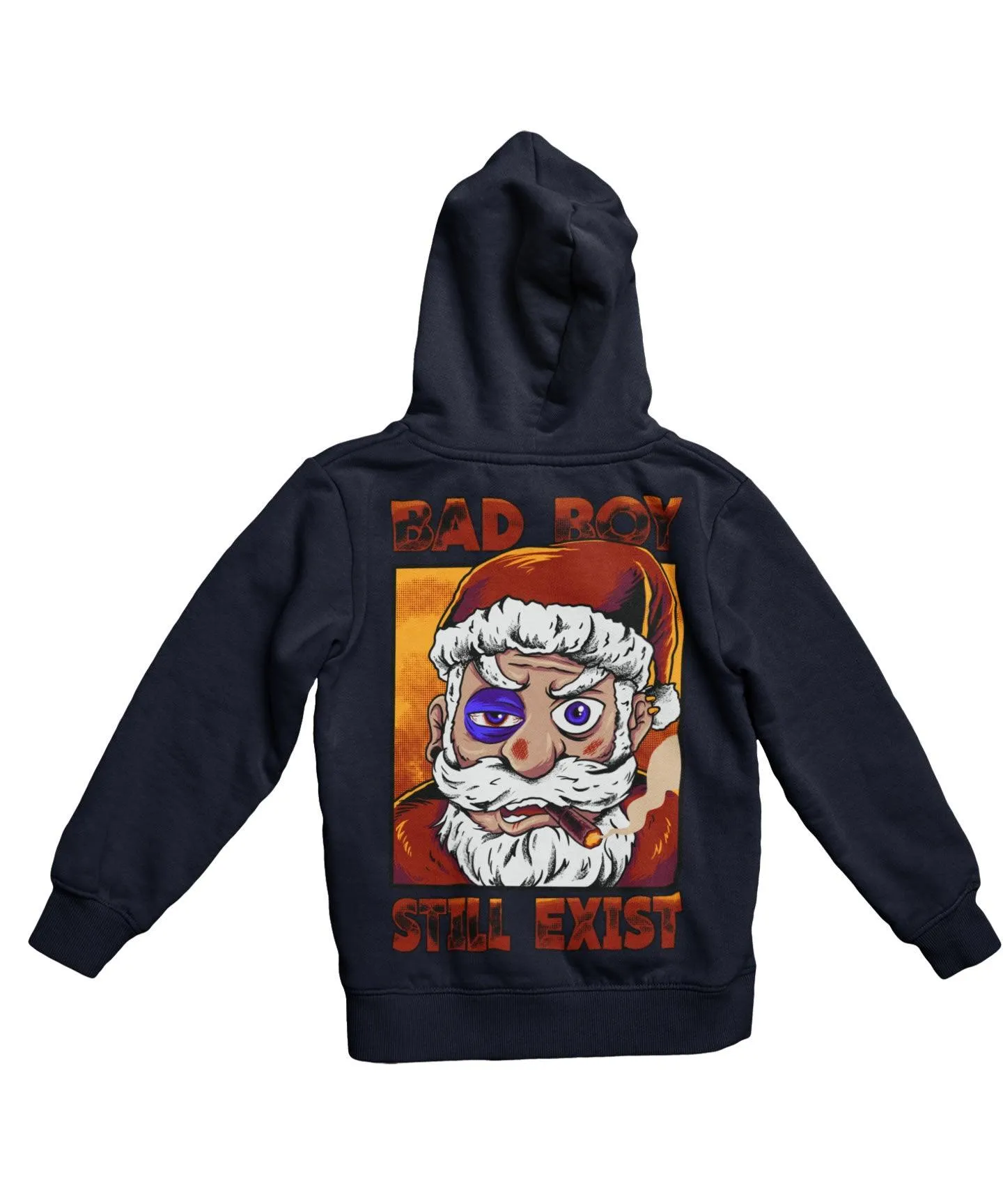 Bad Boy Santa Still Exists Back Printed Christmas Hoodie