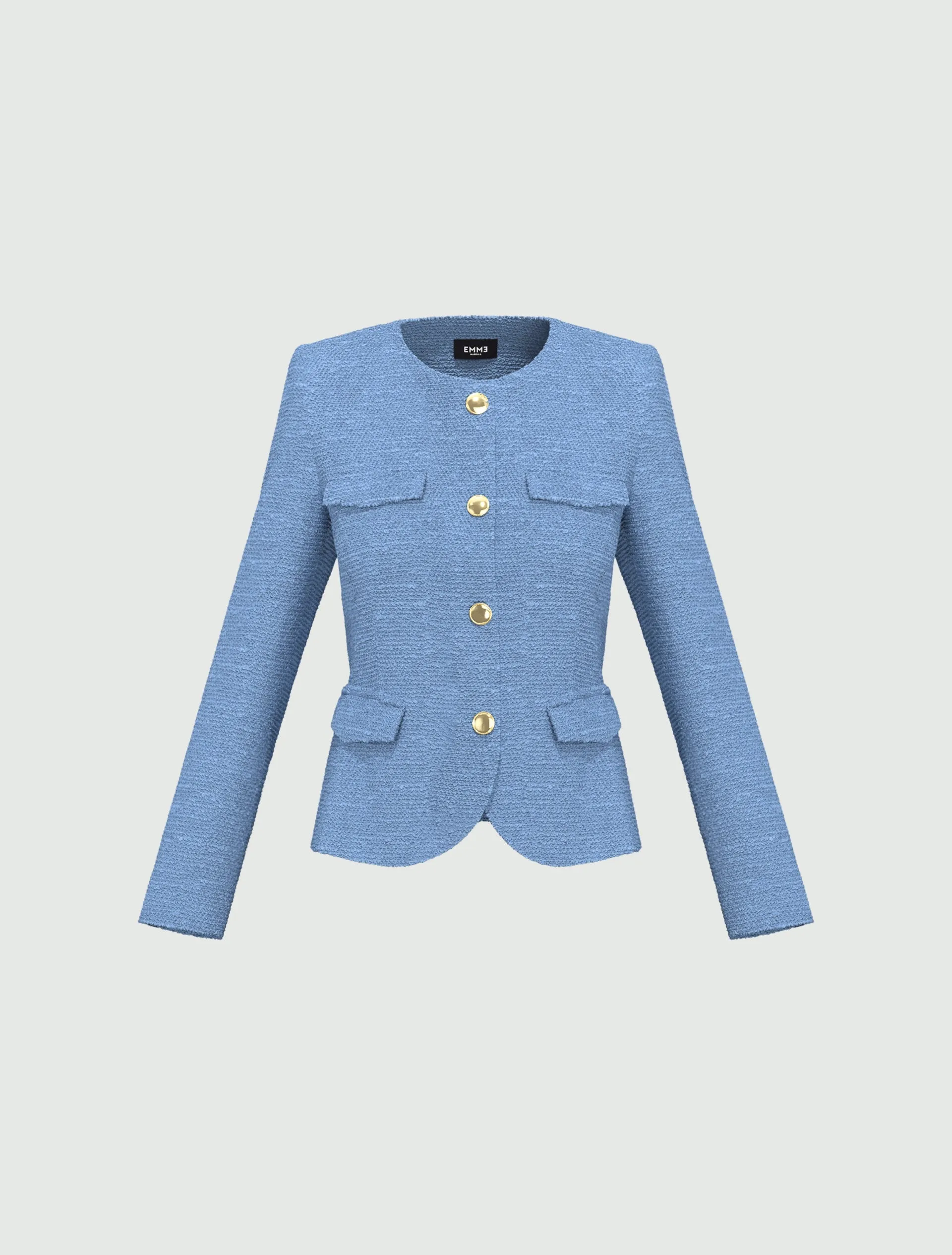 Basketweave Jacket - Light blue