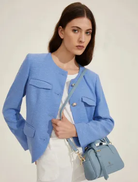 Basketweave Jacket - Light blue