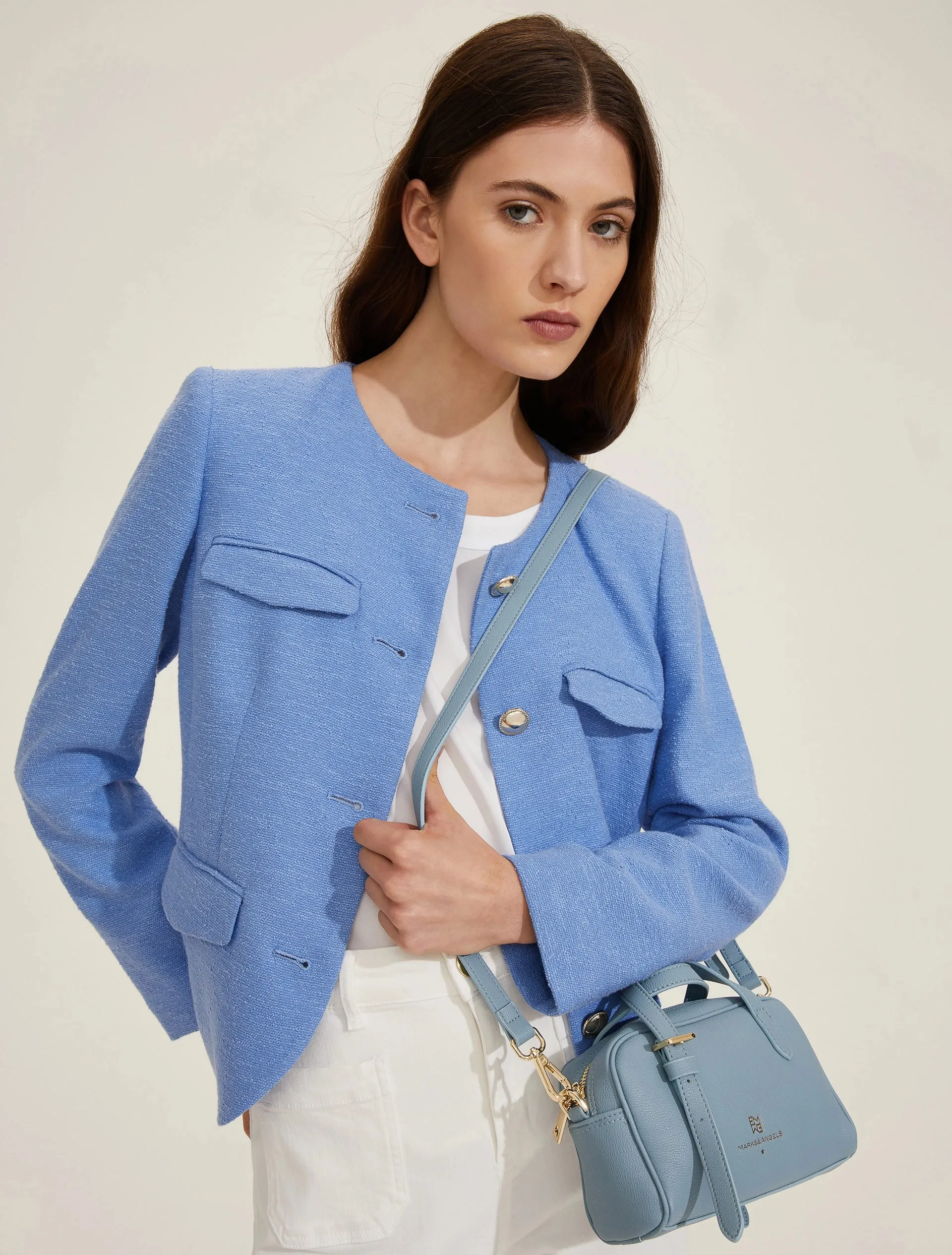 Basketweave Jacket - Light blue