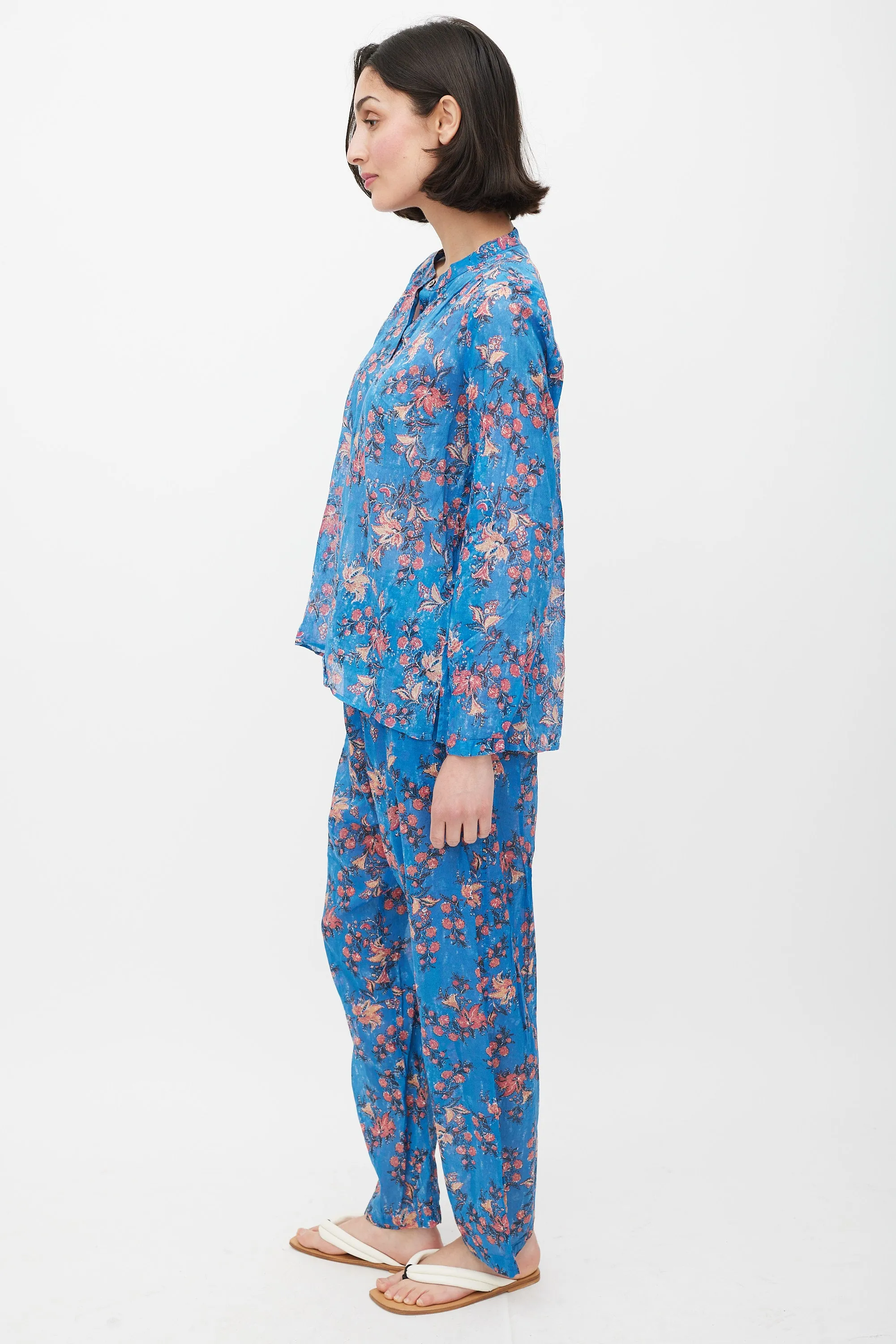 Blue & Red Floral Co-Ord Set