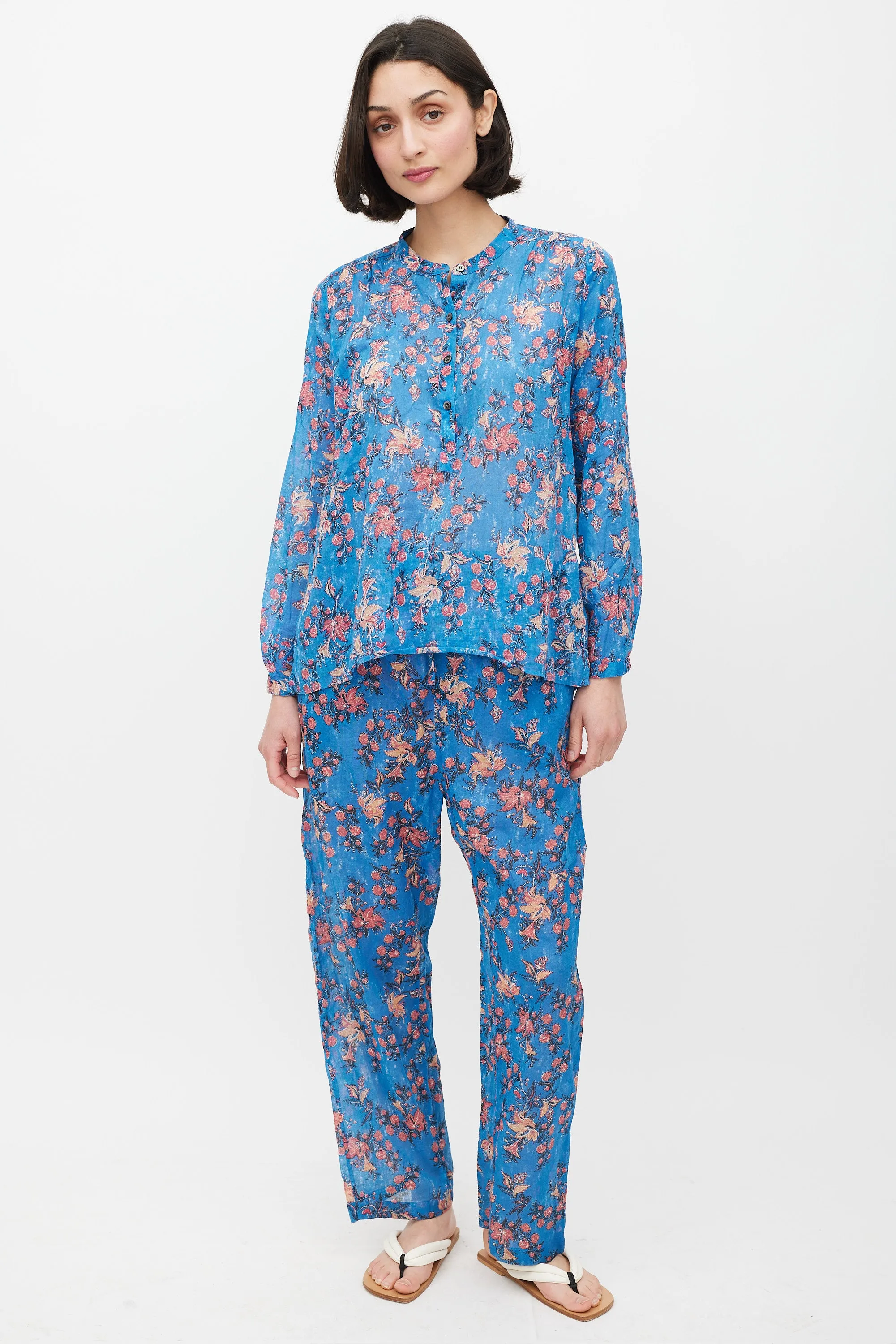 Blue & Red Floral Co-Ord Set