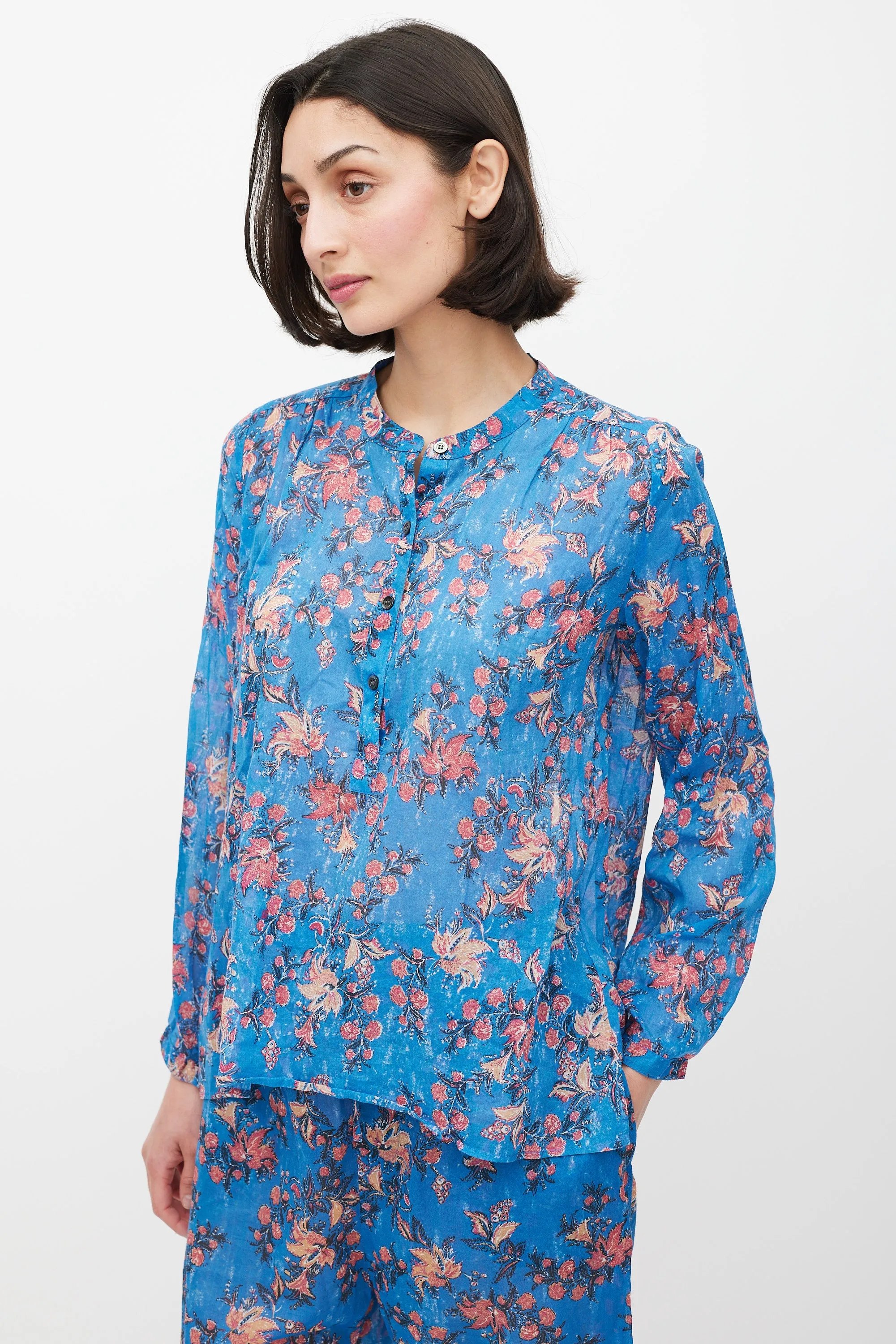 Blue & Red Floral Co-Ord Set