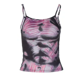 Body pattern contrast backless cami top cyberpunk Sci-Fi Fashion