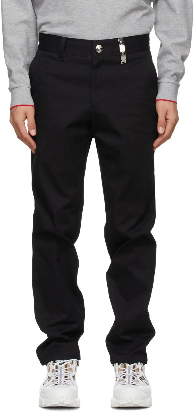 Burberry Black Dover Logo Plaque Trousers
