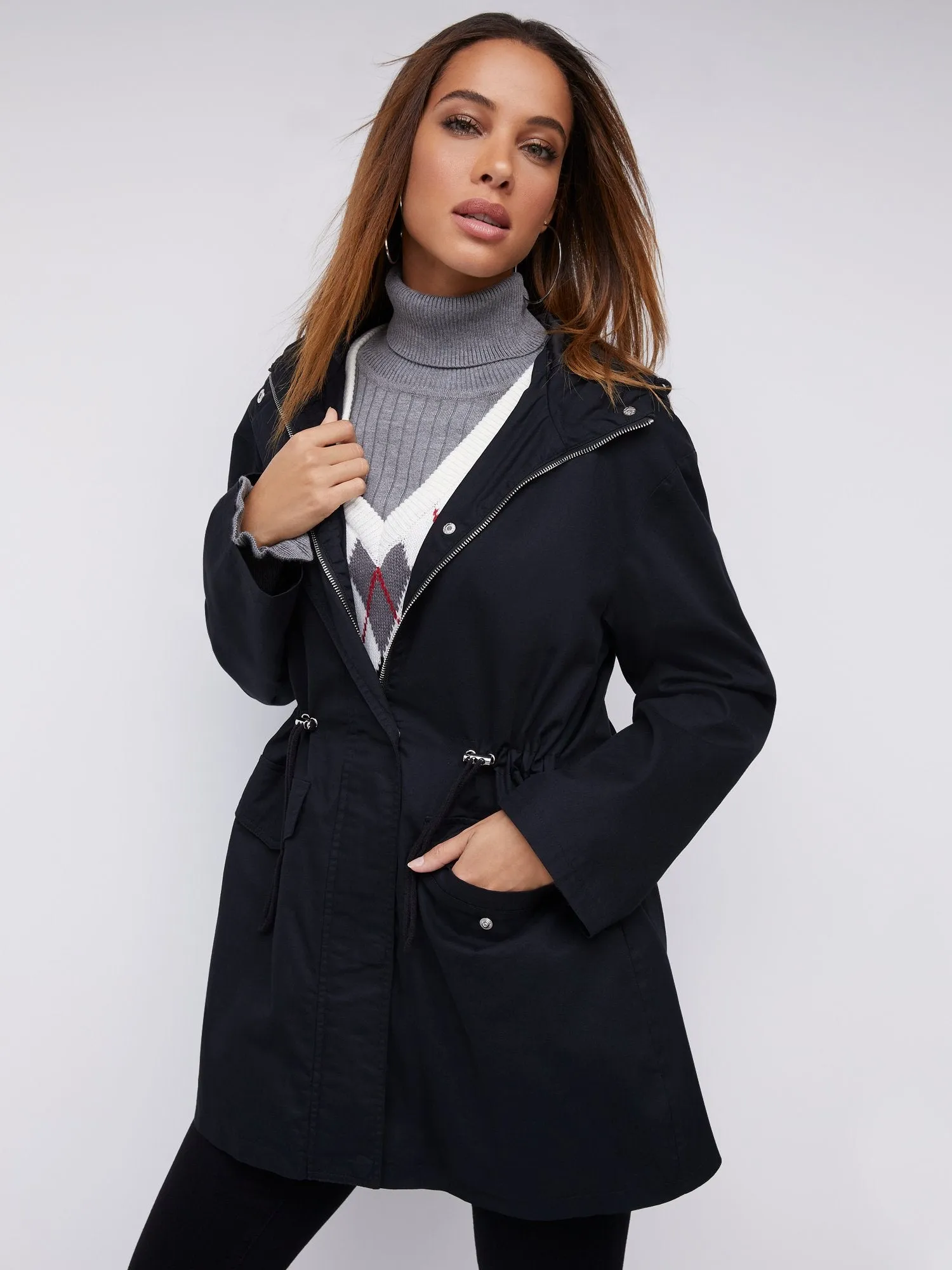 Cinched-Waist Oversized Anorak