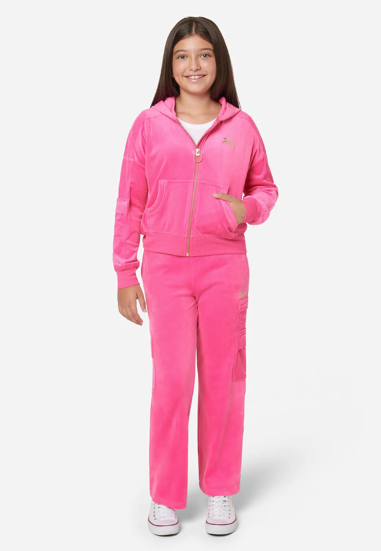 Comfy-Cute Velour Cargo Hoodie