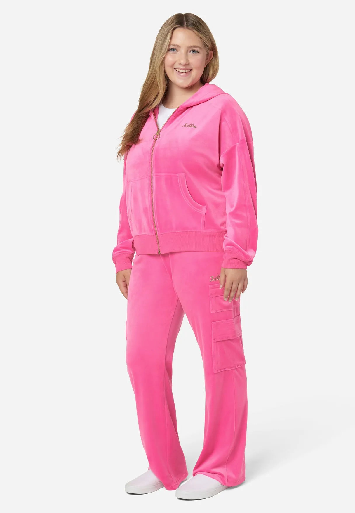 Comfy-Cute Velour Cargo Hoodie