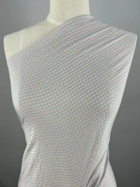 Cotton Poly - Mini Gingham Pale Pink & Blue - 150cm