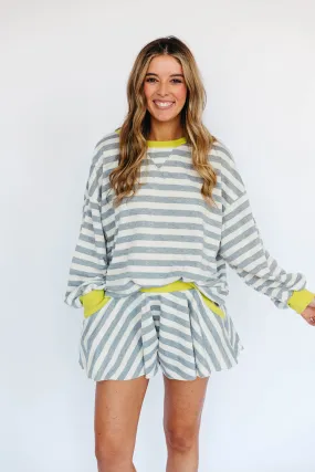 Cozy Stripe Set - Grey/Lime