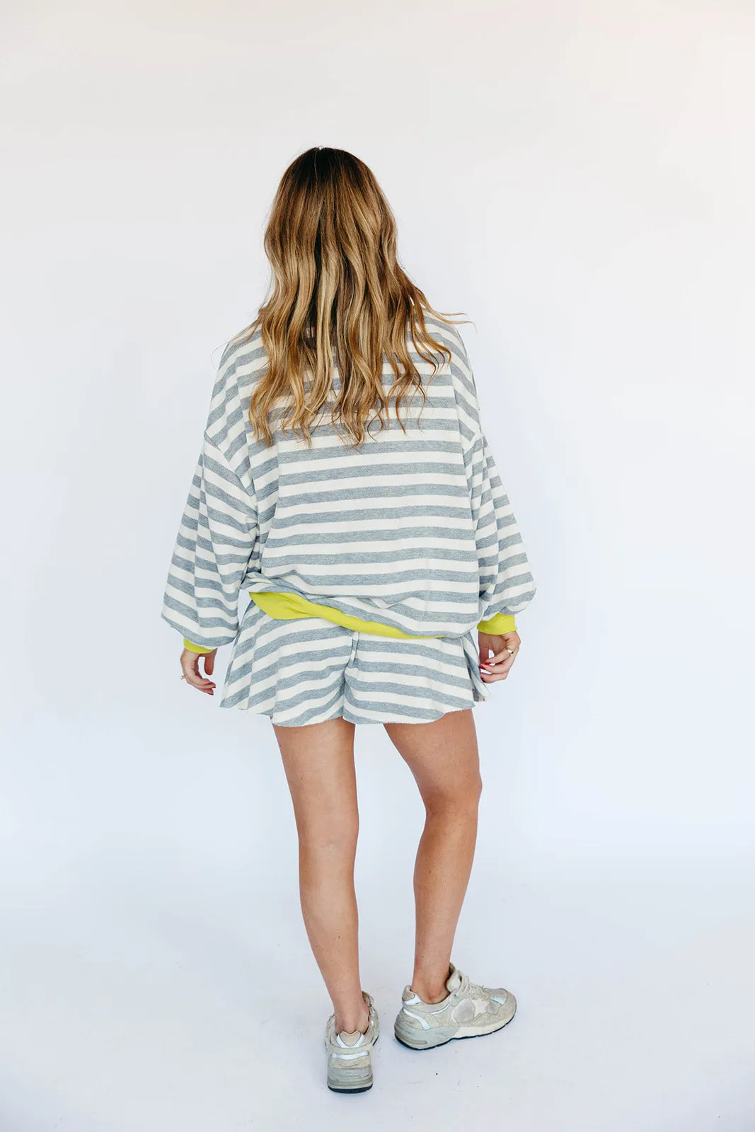Cozy Stripe Set - Grey/Lime