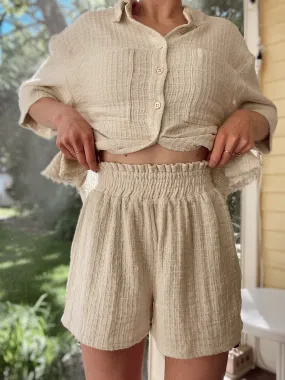 Cozy Waffle Gauze Shorts