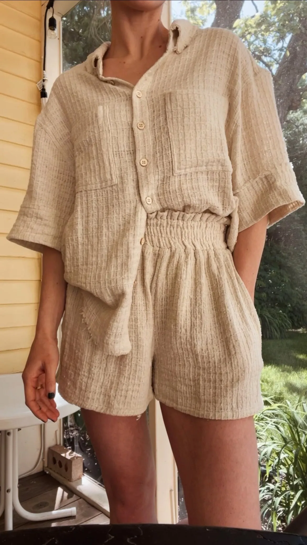 Cozy Waffle Gauze Shorts