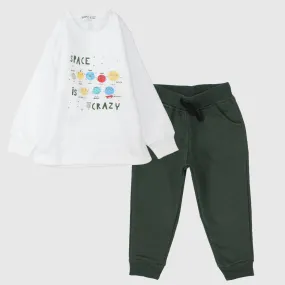 Crazy Space Long-Sleeved Fleeced Pajama