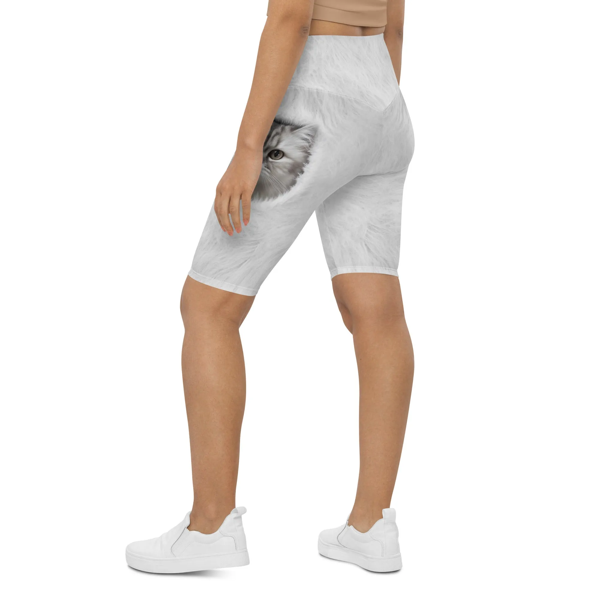 Cute Cozy Cat Biker Shorts