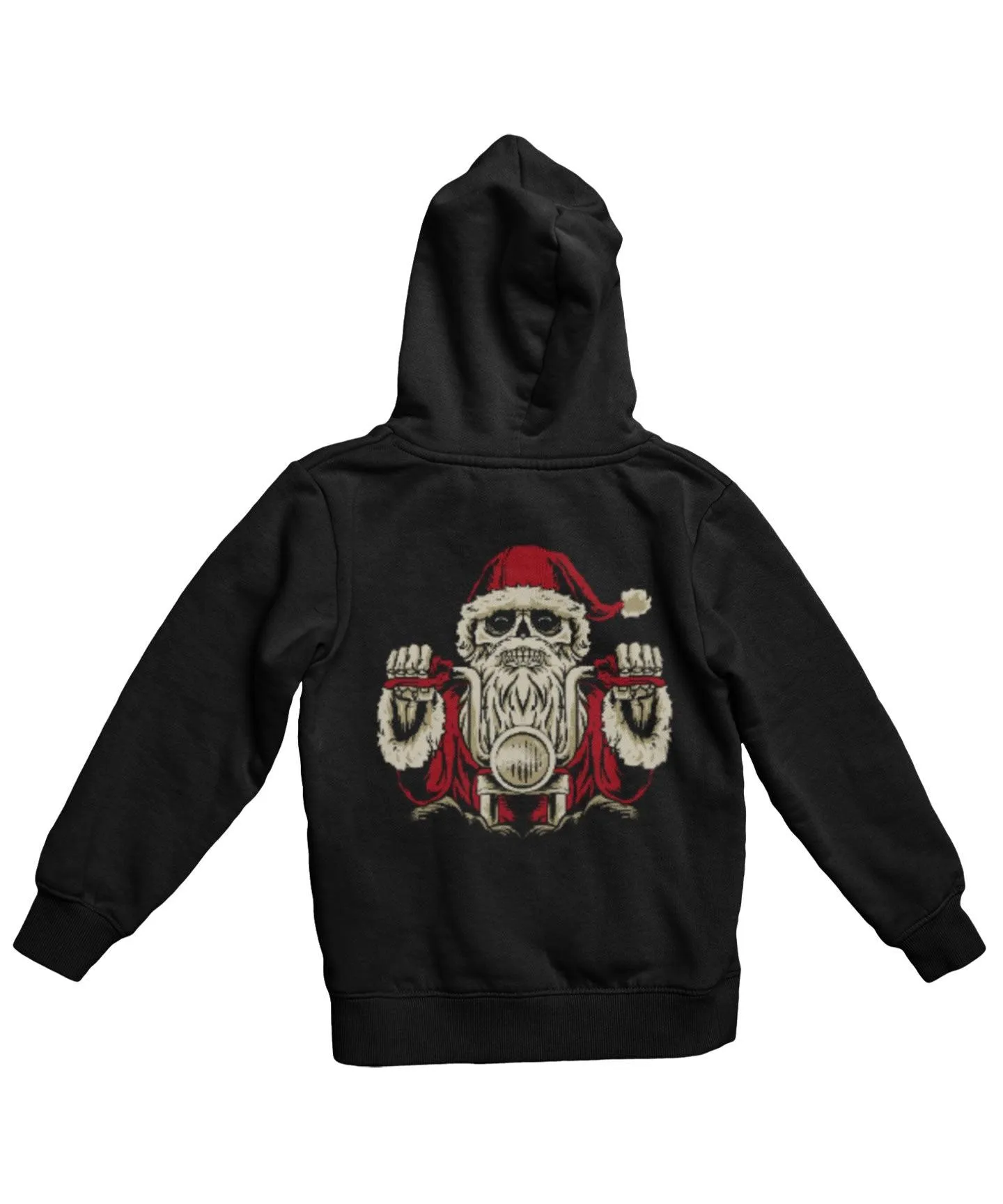 Devil Santa Night Rider Back Printed Christmas Hoodie