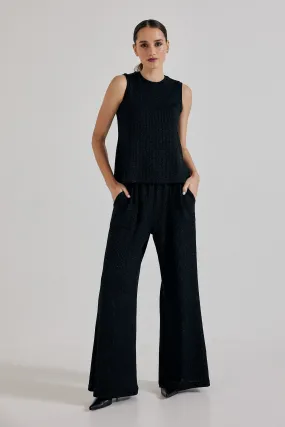Disco Glitter Pants in Black