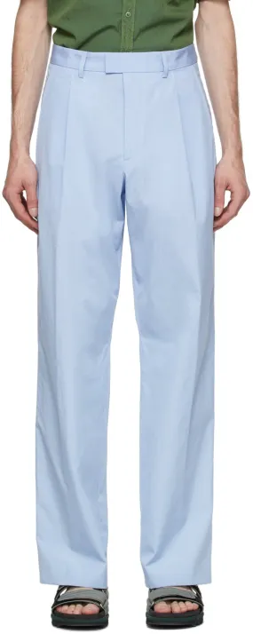Dries Van Noten Blue Straight Leg Trousers