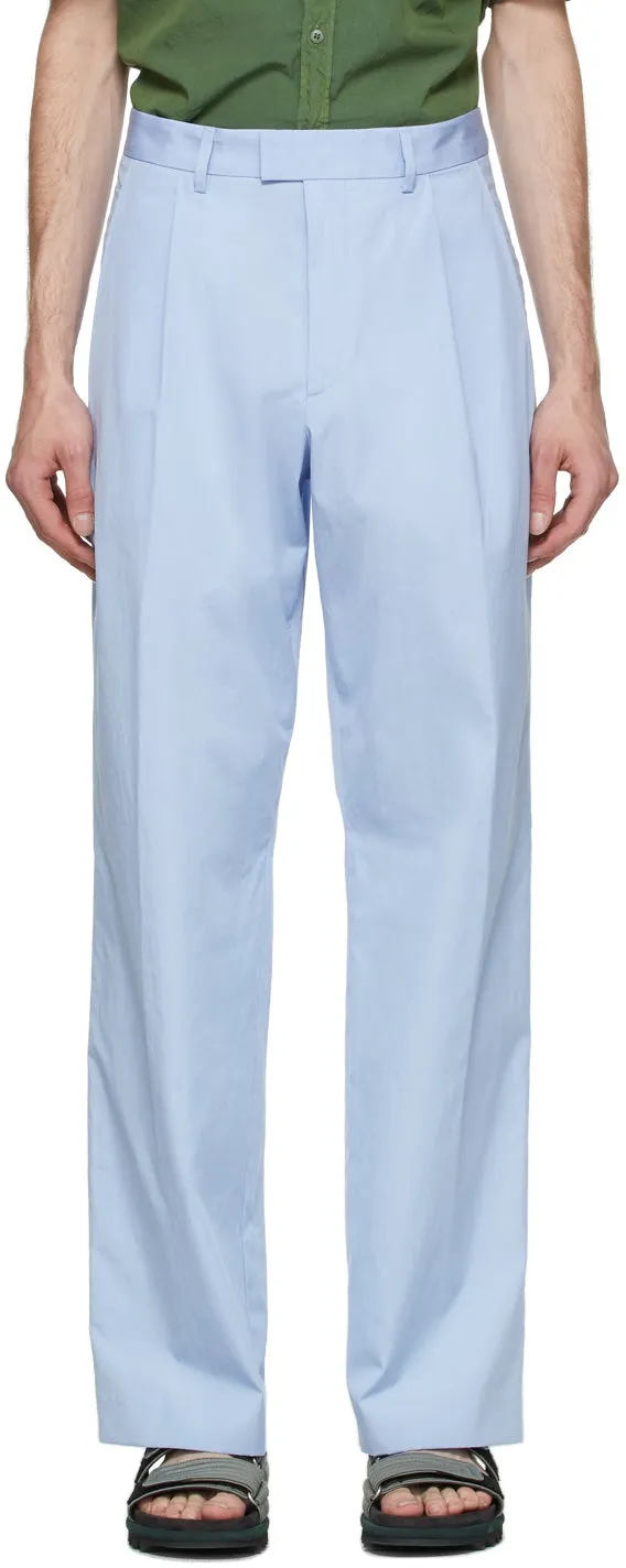 Dries Van Noten Blue Straight Leg Trousers