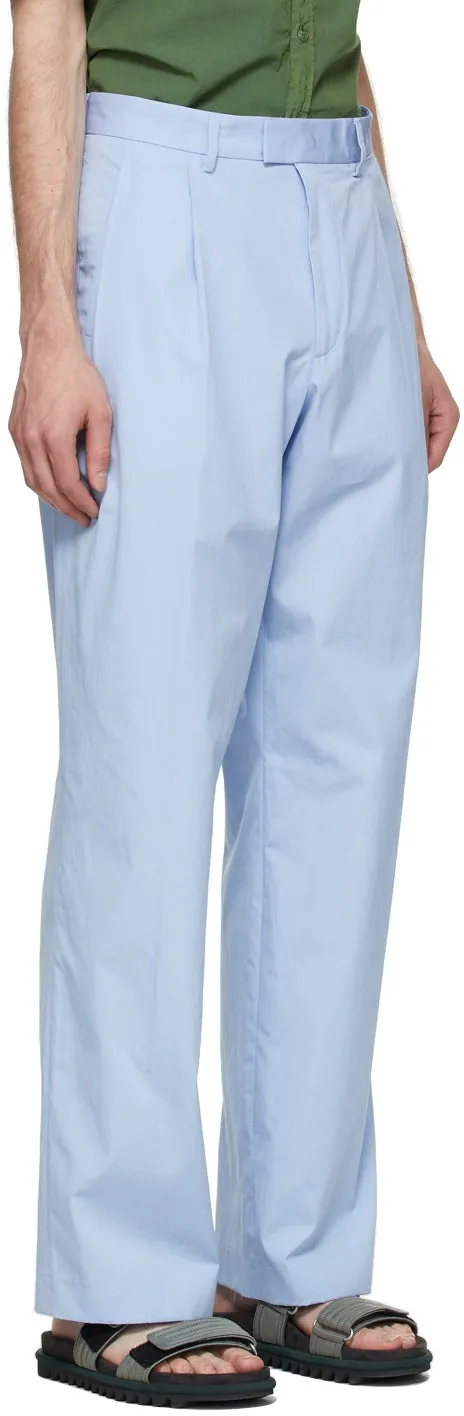 Dries Van Noten Blue Straight Leg Trousers