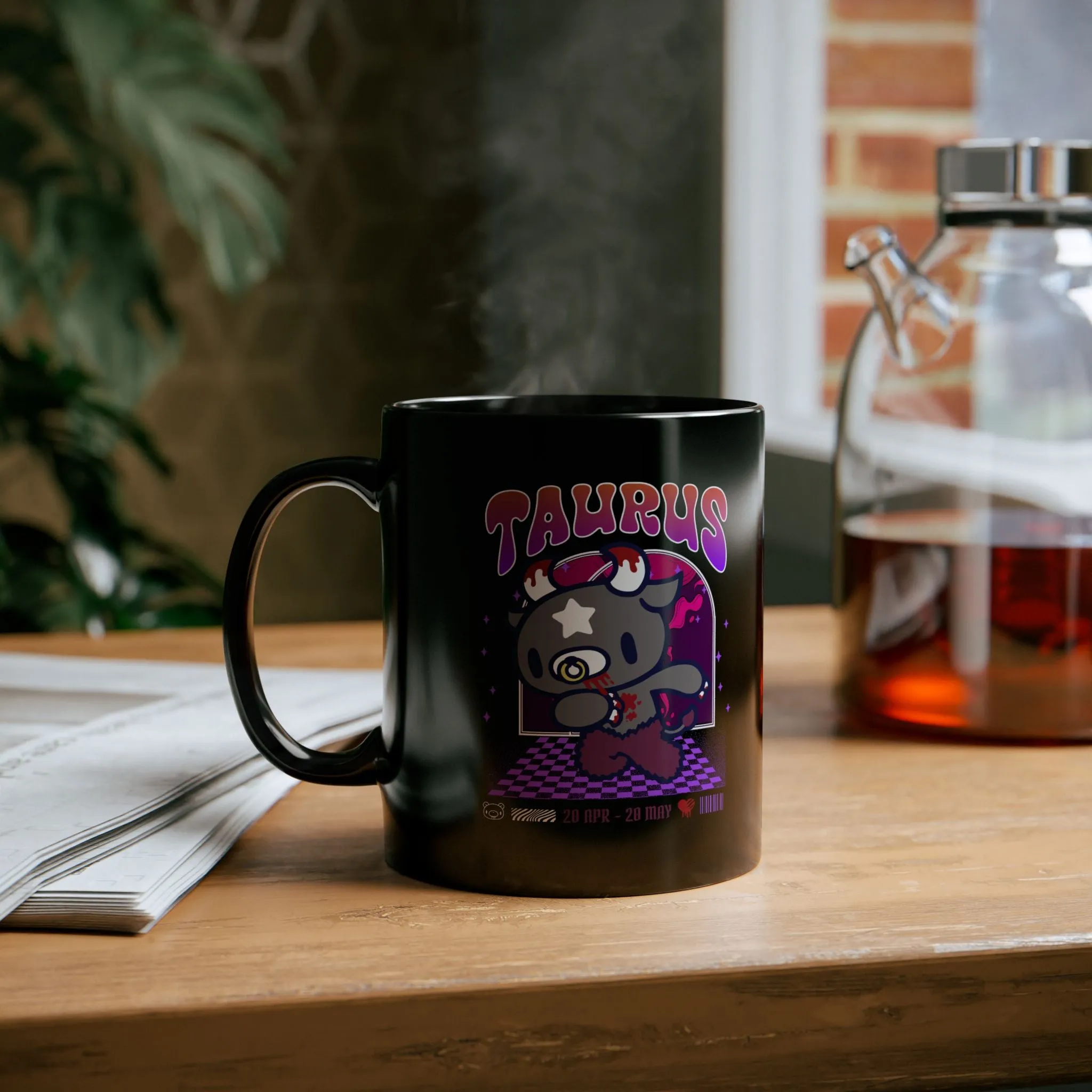 Gloomy Taurus zodiac Black Mug (11oz, 15oz)