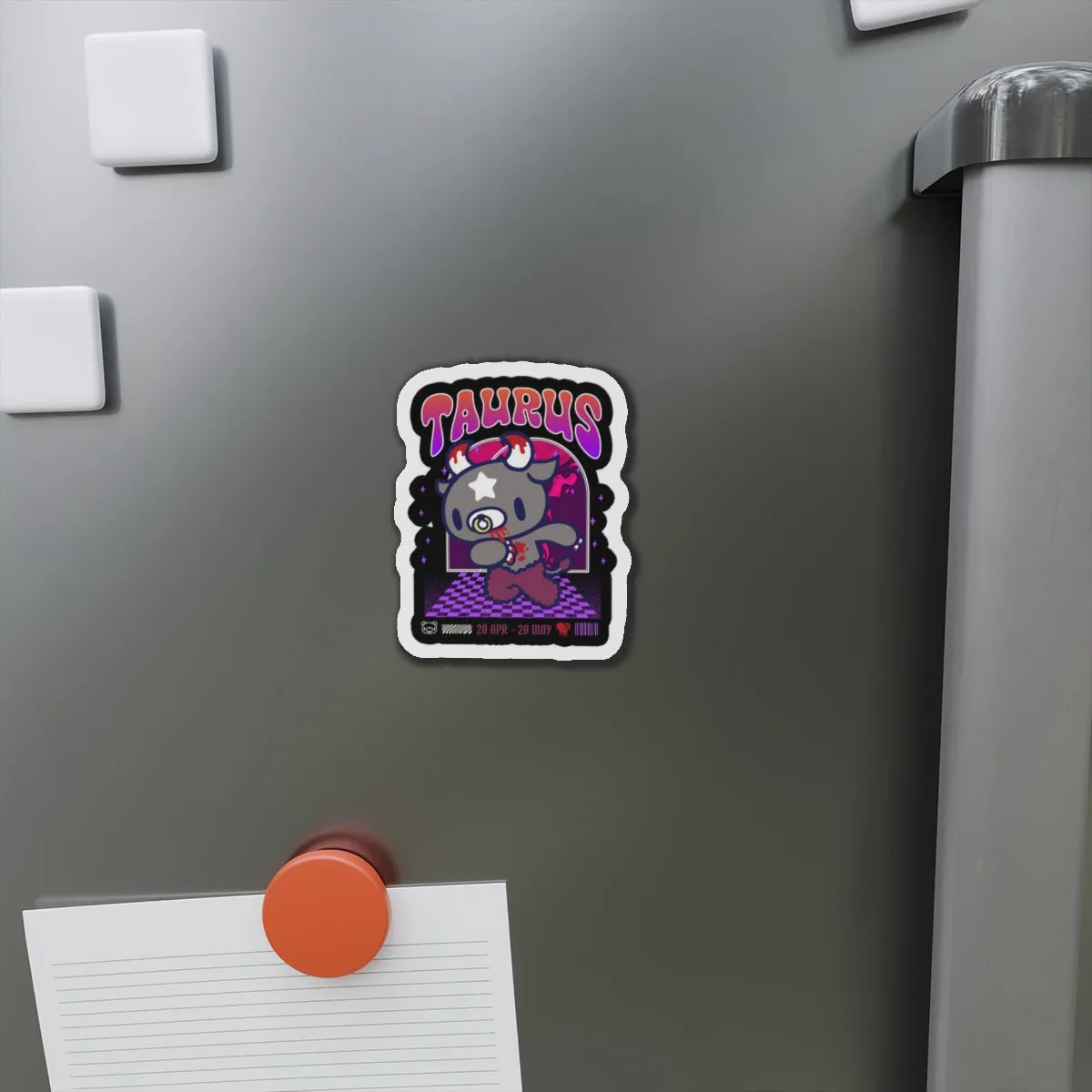 Gloomy Taurus Zodiac  Die-Cut Magnets