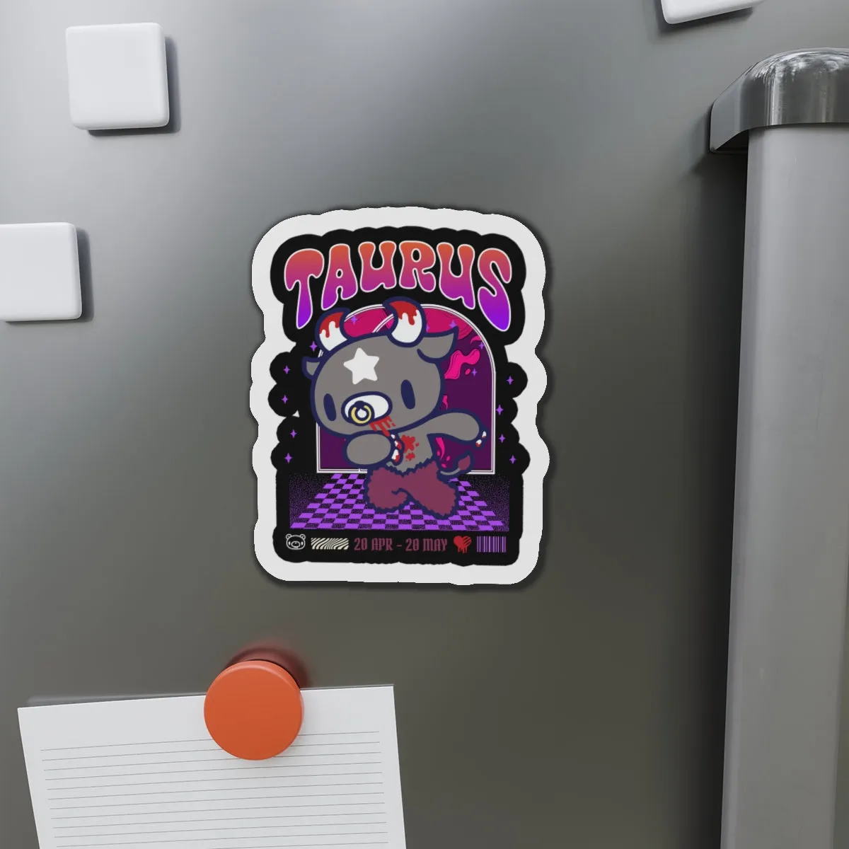 Gloomy Taurus Zodiac  Die-Cut Magnets