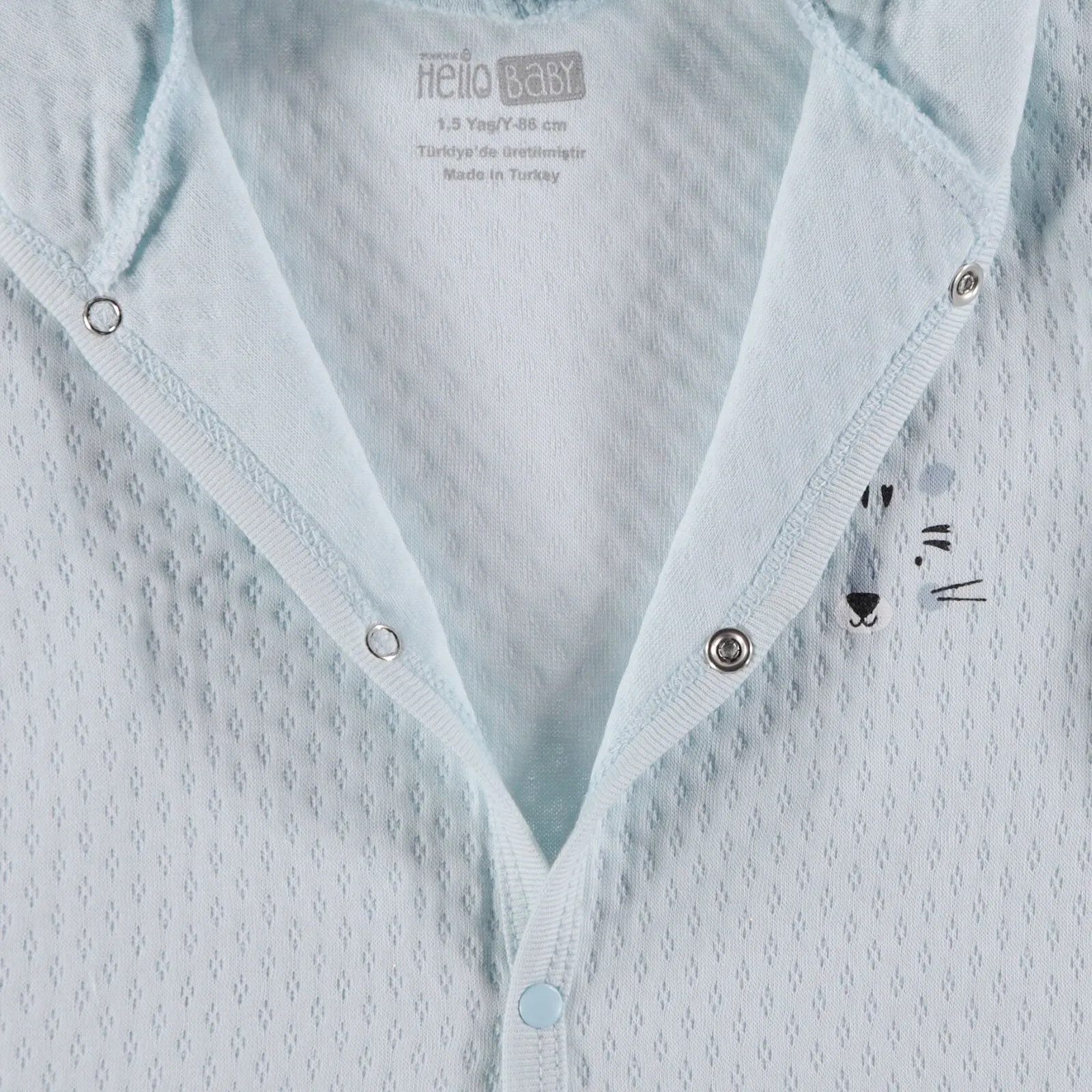 HelloBaby Basic Baby Boy Quilted Hooded - Light Blue
