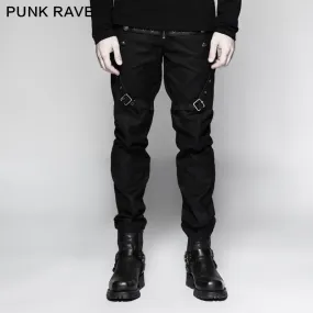K-279 Straight-leg Trousers Men Fasteners Metal Punk Pants