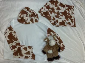 Kids Brown Cow Hacci Knit Lounge Set