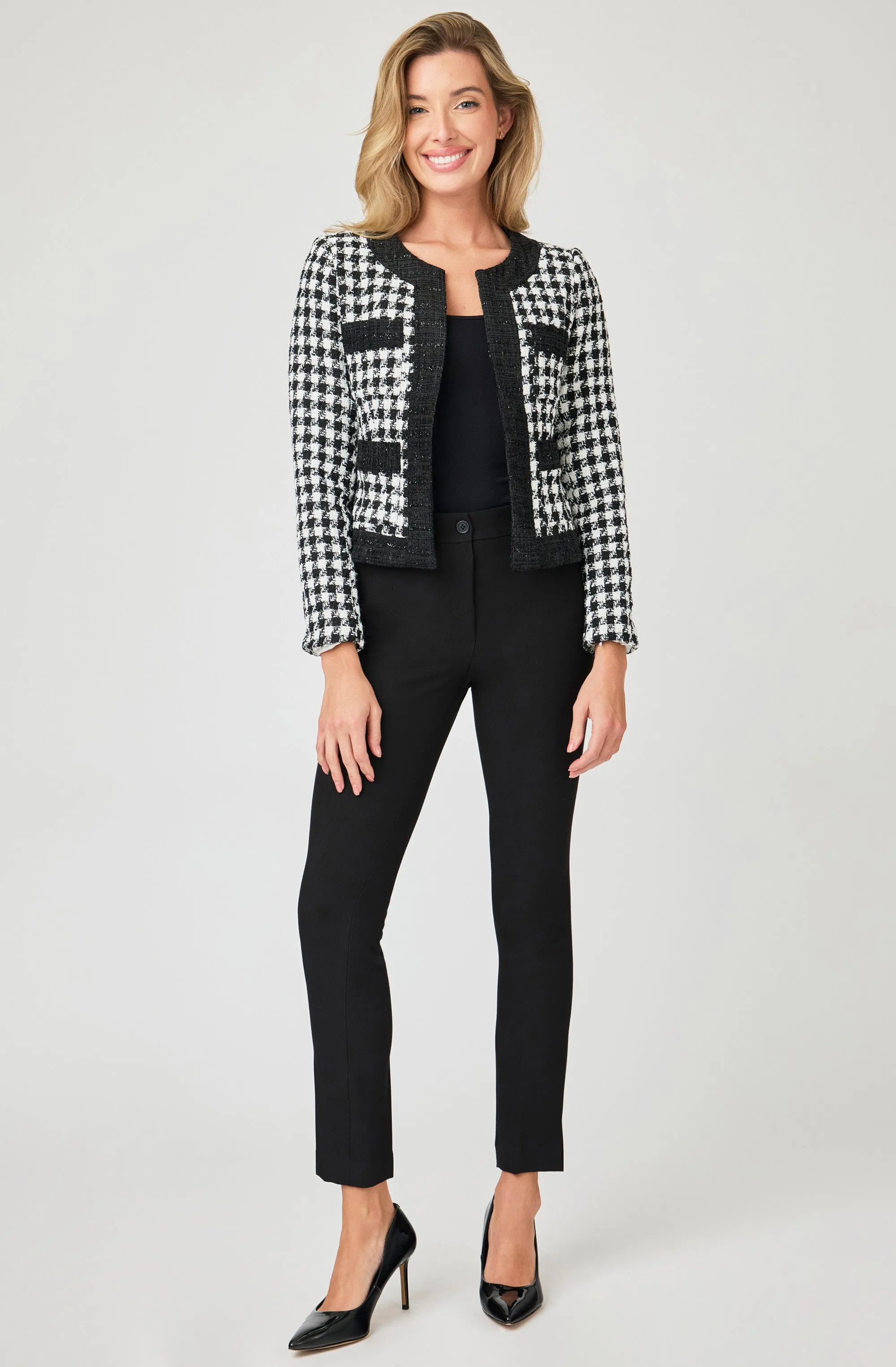 Lurex Bouclé Jacket with Contrasting Trim