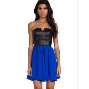Mason Strapless Leather Corset Mini Dress Size 2 New $648