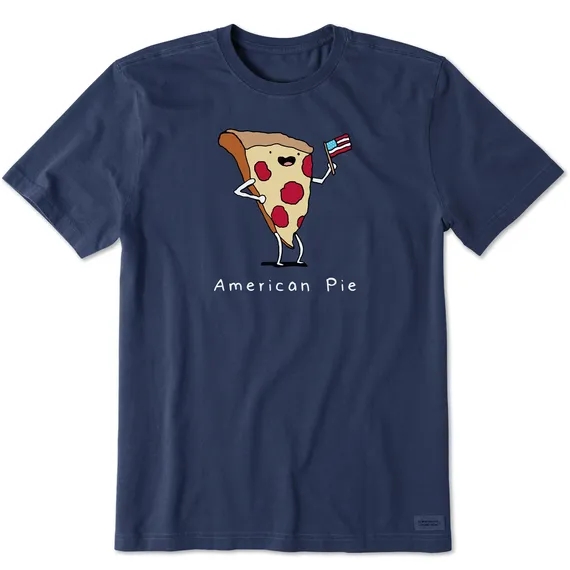 Men's American Pizza Pie Short-Sleeve Crusher Tee - Darkest Blue