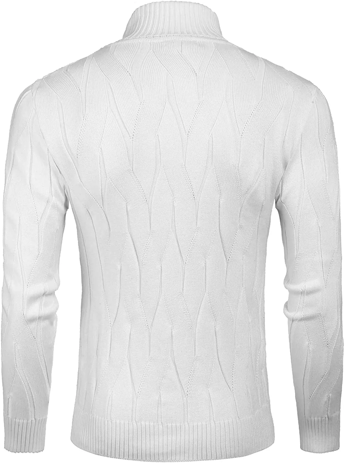 Men's Black Slim Fit Turtleneck Sweater Casual Knitted Pullover Sweater