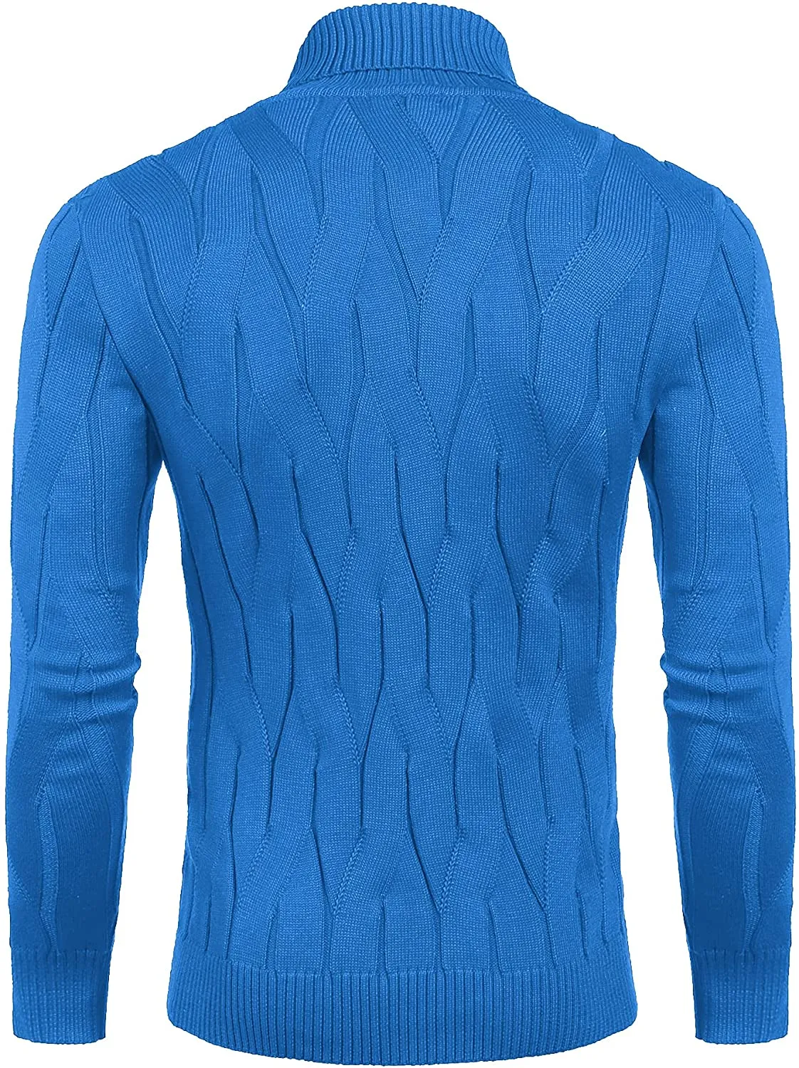 Men's Black Slim Fit Turtleneck Sweater Casual Knitted Pullover Sweater