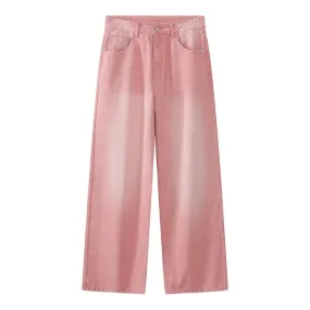 Men's Jeans New Korean Personality Straight Wide Leg Pants Fashion Autumn Winter Vintage Male Trousers 9A5577