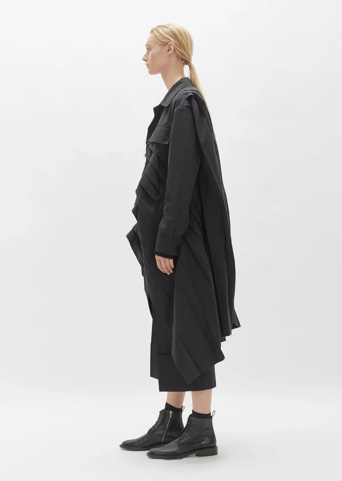 Micro Pleats Long Jacket