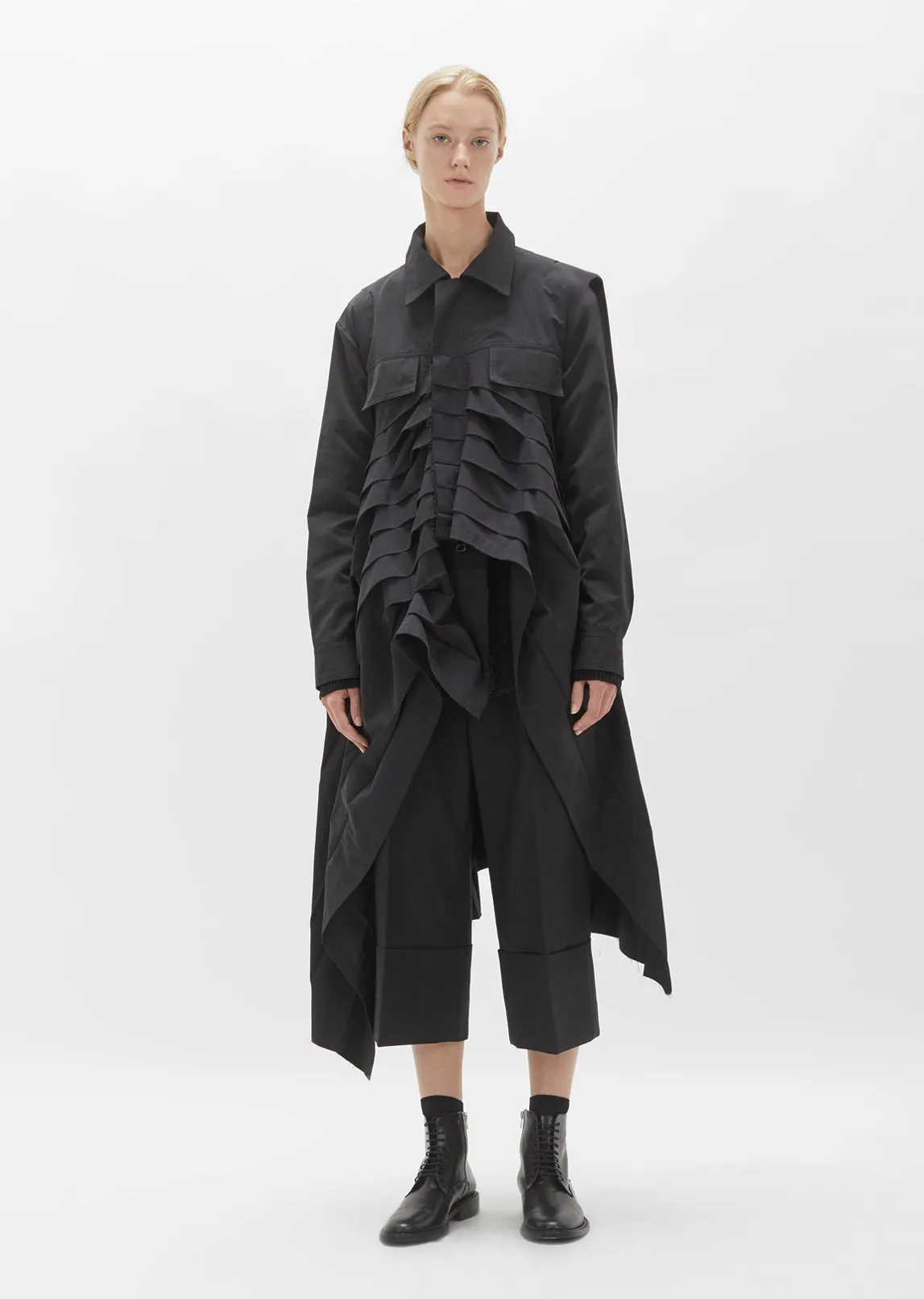 Micro Pleats Long Jacket