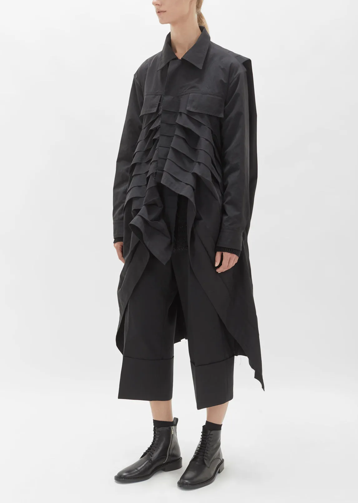 Micro Pleats Long Jacket